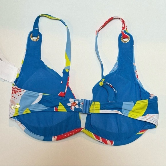 ROXY She Just Shines Separate Underwired D-Cup Bikini Top - Floral/ Blue, Size M - Picture 6 of 13